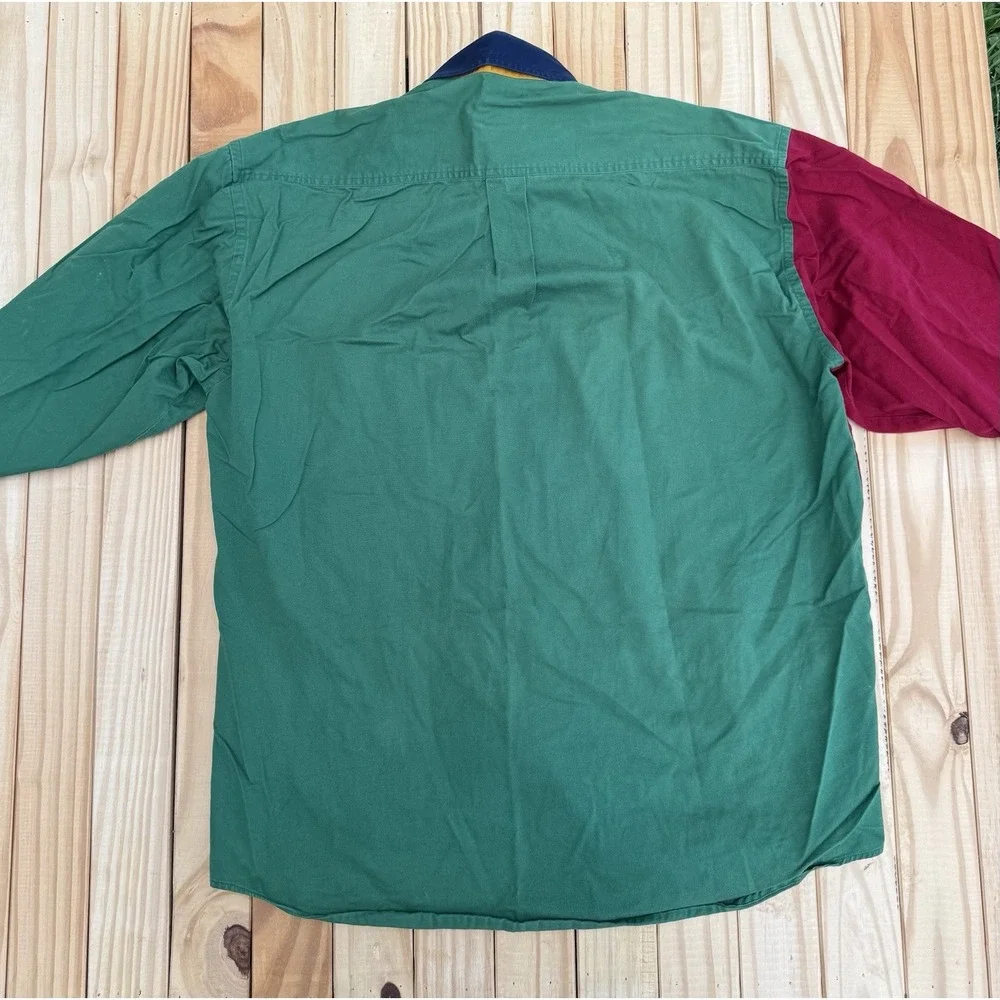 Vintage Men's Large Tall Colorblock Cambridge Classic Button Shirt Long Sleeve - Picture 7 of 8